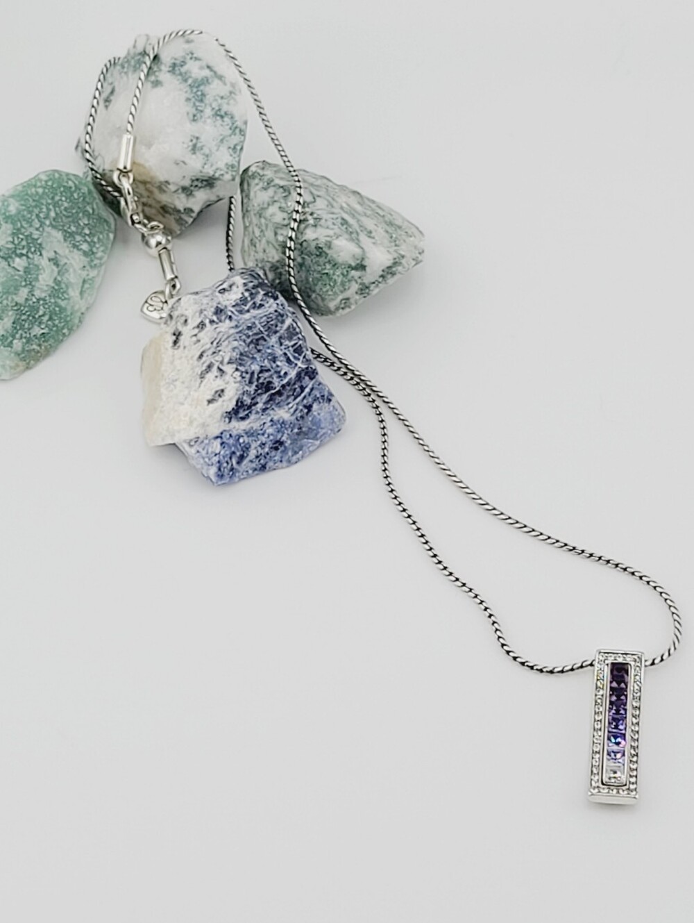 $72 Brighton "SPECTRUM NOBLE" Ombre Purple Swarovski Crystals Reversible Pendant - Picture 9 of 10